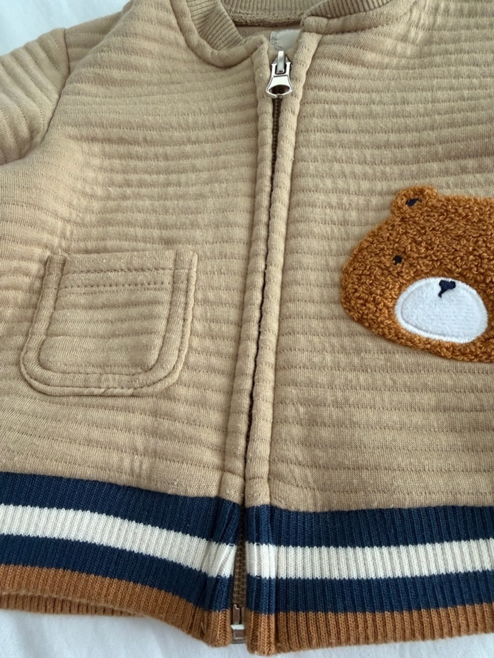 Children's Tan Bear Zip-Up Jacket - Picture 3 of 8